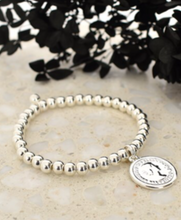 Load image into Gallery viewer, ADORNE Small Bead Coin Bracelet - Silver
