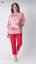 Load image into Gallery viewer, CORDELIA ST Dolman 3/4 Sleeve Top - Red/White
