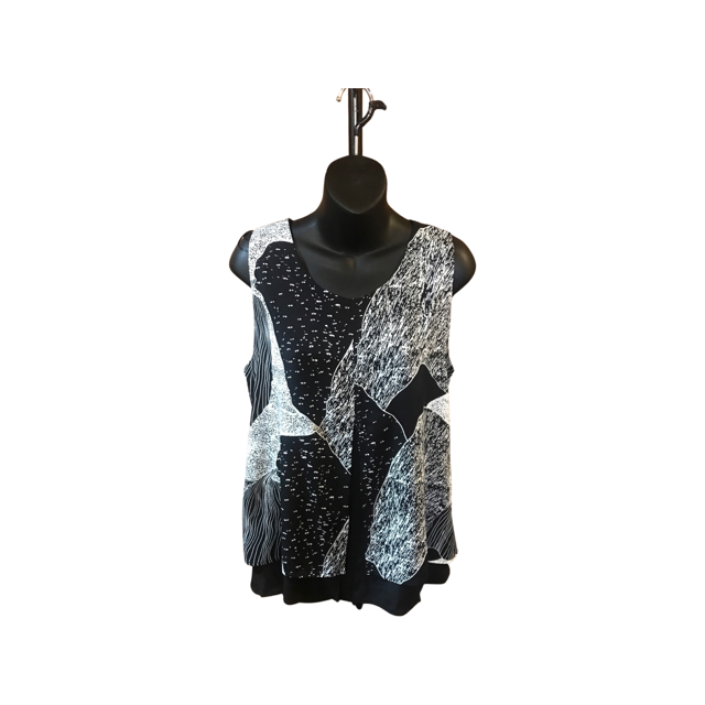 MARCO POLO Sleeveless Layered Top - Black Mix
