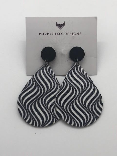 PURPLE FOX DESIGNS Earrings - Black & White