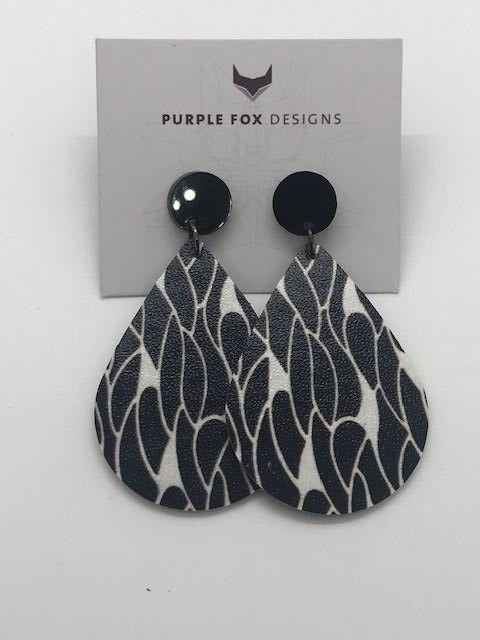 PURPLE FOX DESIGNS Earrings - Black/White