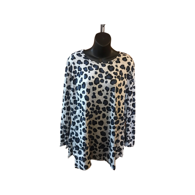 CLARA KAY Tunic Top - Blue Leopard Spot