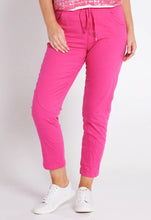 Load image into Gallery viewer, CAFE LATTE Stretch Drawstring Panel Pants - Hot Pink
