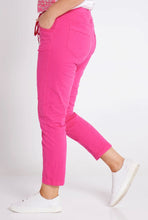 Load image into Gallery viewer, CAFE LATTE Stretch Drawstring Panel Pants - Hot Pink

