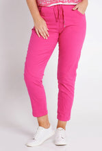 Load image into Gallery viewer, CAFE LATTE Stretch Drawstring Panel Pants - Hot Pink
