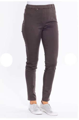 CAFE LATTE Coloured Stretch Cotton Jegging - Chocolate