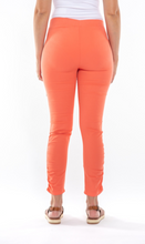 Load image into Gallery viewer, CAFE LATTE Gathered Side Pull-On Zip Pant - Coral
