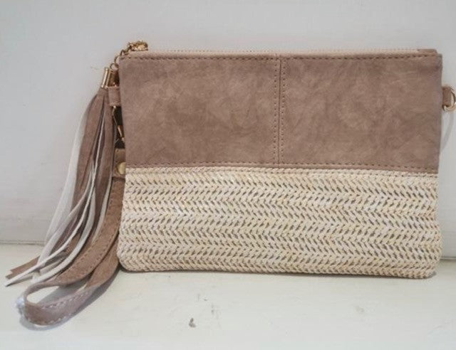 FREE SPIRIT AUSTRALIA Two-Tone Clutch - Stone