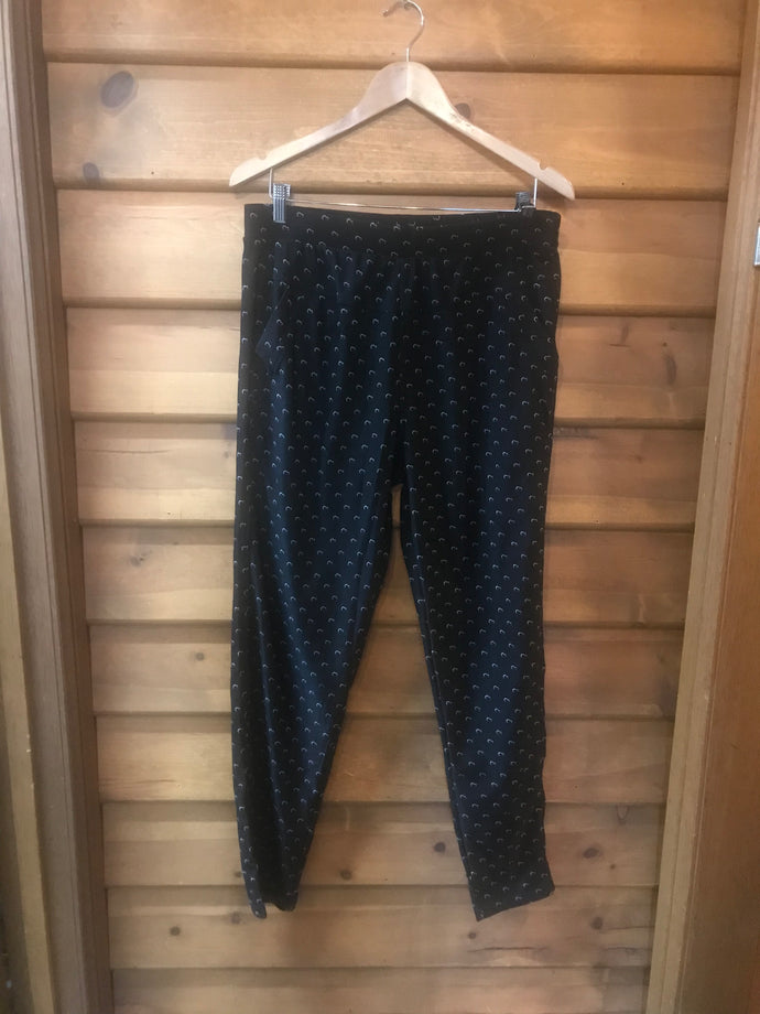 CLARA KAY Casual Pant - Black with White print