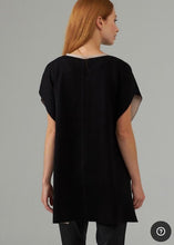 Load image into Gallery viewer, JOSEPH RIBKOFF Sleeveless Front Zip Knit Tunic - Black/Taupe
