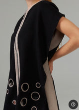 Load image into Gallery viewer, JOSEPH RIBKOFF Sleeveless Front Zip Knit Tunic - Black/Taupe

