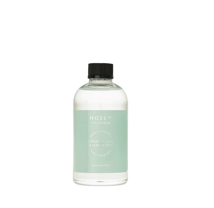 MOSS ST Ceramic Diffuser Refill 500ml - Crushed Salt & Lemon Zest