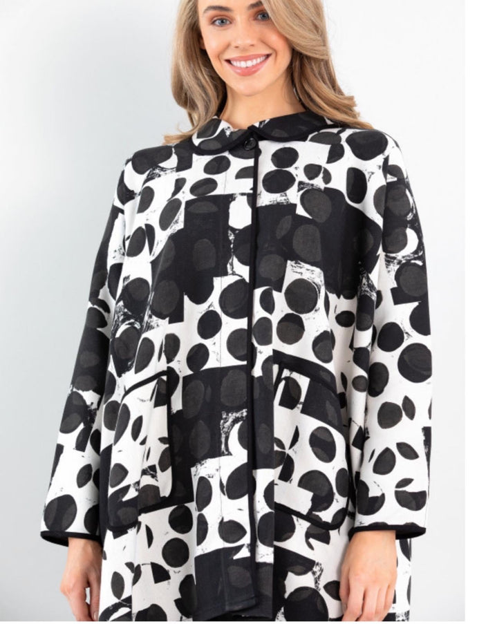 MARCO POLO Block Moon Coat - Black/White