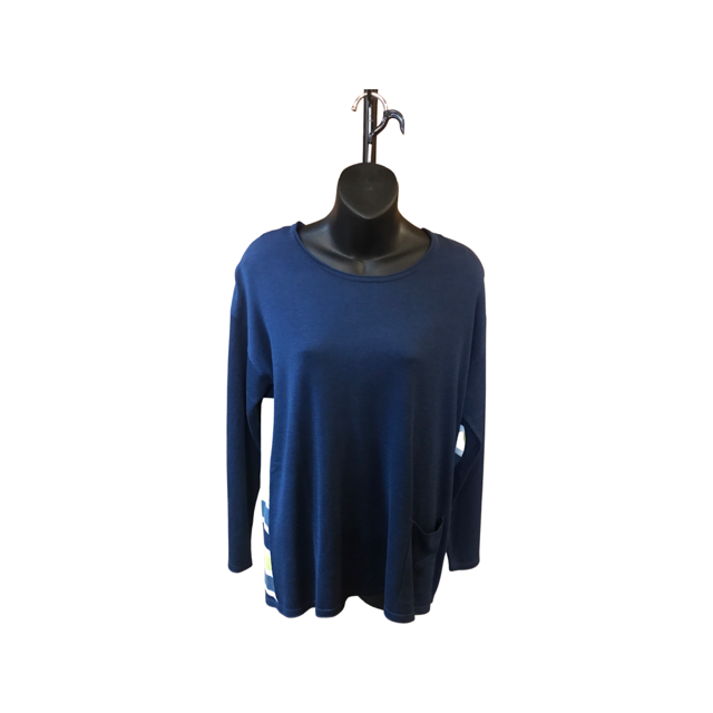 MARCO POLO Long Sleeve Striped Knit Sweater - Petrol