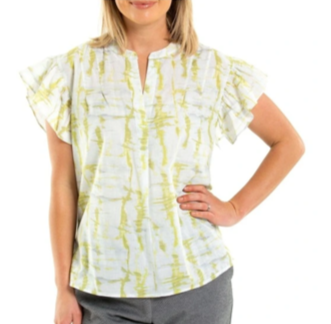 MARCO POLO Cap Sleeve Mirage Top - Honeydew Mirage