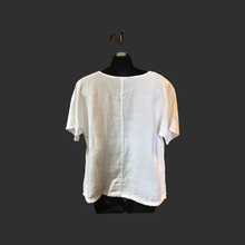 Load image into Gallery viewer, MARCO POLO Short Sleeve Fringe Hem Top - White

