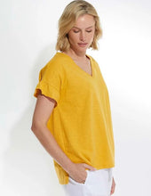 Load image into Gallery viewer, MARCO POLO Short Sleeve Frill Tee - Mango
