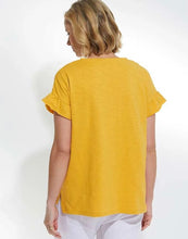 Load image into Gallery viewer, MARCO POLO Short Sleeve Frill Tee - Mango
