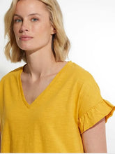 Load image into Gallery viewer, MARCO POLO Short Sleeve Frill Tee - Mango
