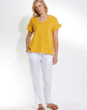 Load image into Gallery viewer, MARCO POLO Short Sleeve Frill Tee - Mango
