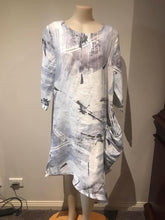 Load image into Gallery viewer, EVER SASSY Linen Dress - White/Pastel Blue/Grey
