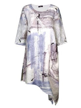 Load image into Gallery viewer, EVER SASSY Linen Dress - White/Pastel Blue/Grey
