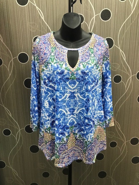 ZEN GARDEN Tunic Top - Blue